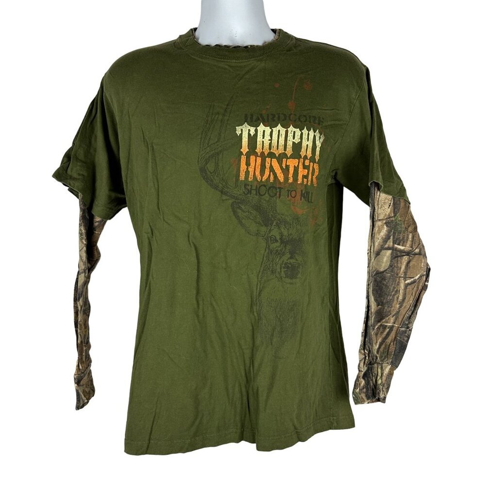 Buck Wear Hardcore Trophy Hunter Long Sleeve T-Shirt Size L